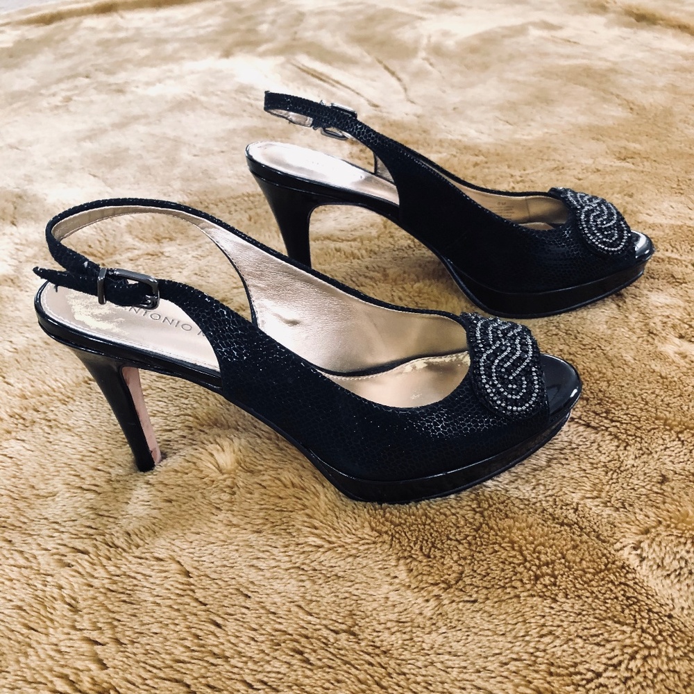 Black evening shoes